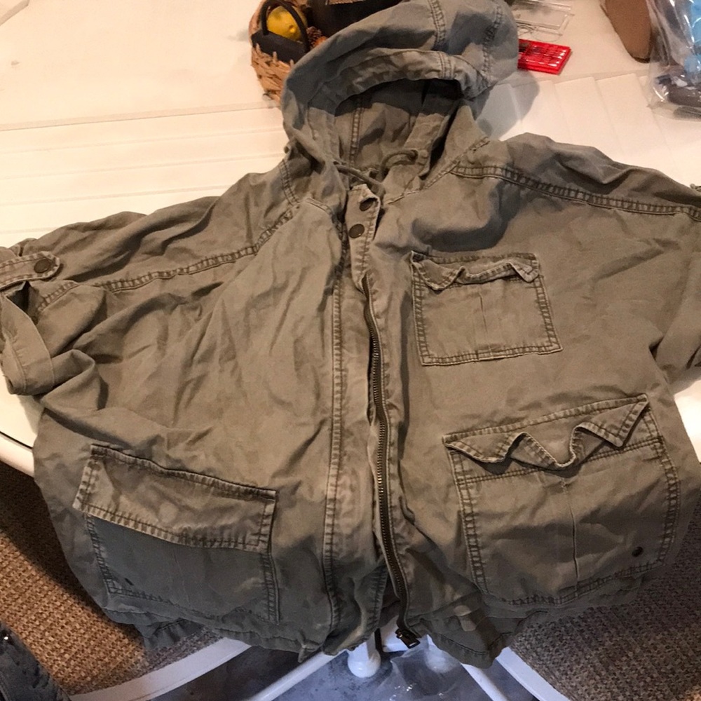 American eagle military fabric poncho women size M